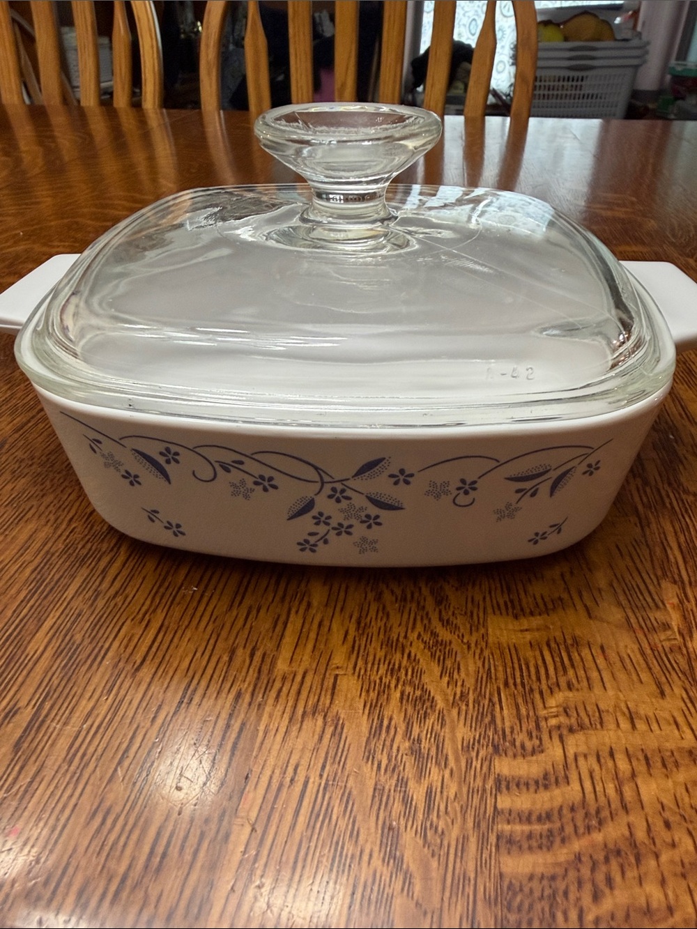 CORNING WARE Provincial Blue A-1-B Casserole Dish 1 Liter, with lid